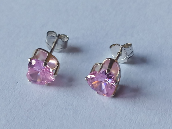 pinke zirkonia-silber-ohrringe